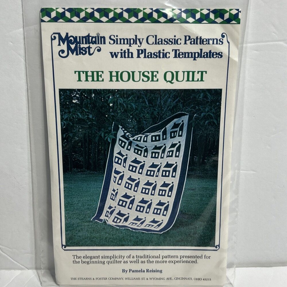 House Quilt Pamela Reising w/Plastic Templates NEW Vintage Sewing Pattern